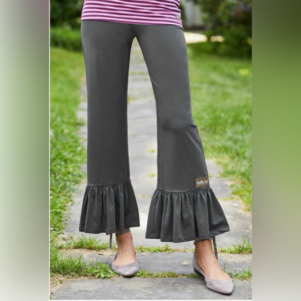 🍒 Matilda Jane Charcoal Ruffle Wide Leg Pants